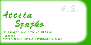 attila szajko business card